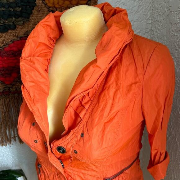 Vintage 80s Renfrew Bright Orange Puff Collar Jacket – Size 8, Made in USA - Picture 1 of 16